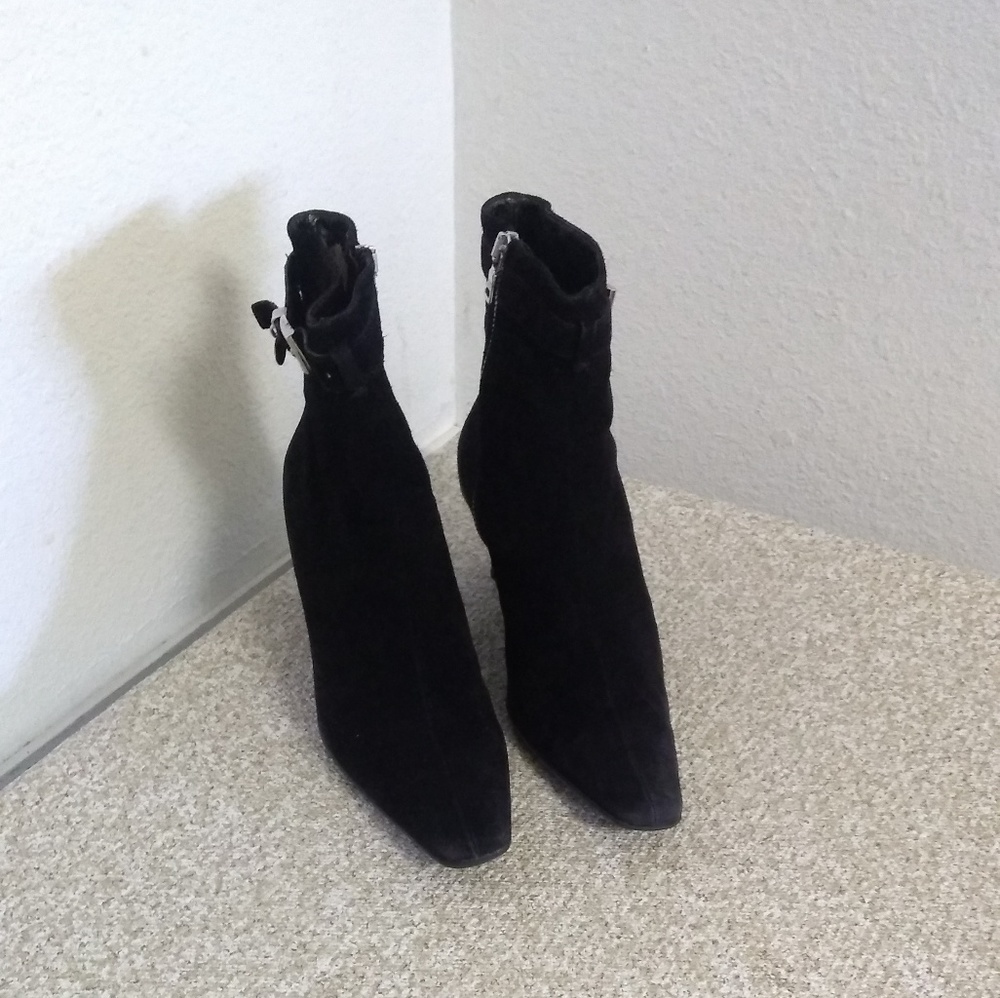 Prada Black Suede Ankle Boots